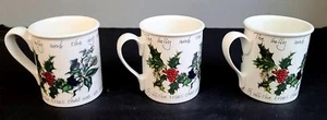 Set of 3 Coffee Mugs Portmeirion Holly and the Ivy Excellent! English - Picture 1 of 3