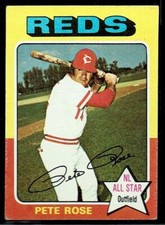 1975 TOPPS BASEBALL CINCINNATI REDS PETE ROSE NL ALL-STAR mini #320 EX+ CENTERED