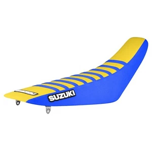 2010-2018 SUZUKI RMZ 250 Gripper Seat Cover LIGHT BLUE/BLK/LIGHT BLUE LOGO #49 - Picture 1 of 3