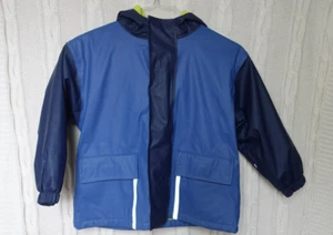 warme, gefütterte Regenjacke, impidimpi, blau , Größe 110/116, mit Kapuze #08 - Bild 1 von 3