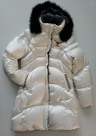 UT Texas Longhorns Tennis Long Down Filled Nike Puffer Jacket w/ Hood Women's L Cover
