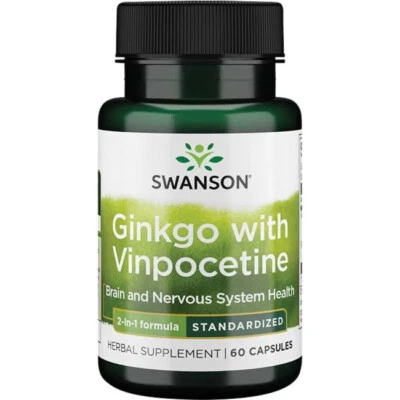 Swanson Ginkgo mit Vinpocetin - Standardisiert 60 Kapseln