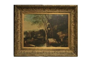 LATE '800 DATE FRAME, GOLDEN WOOD WITH CHALK DECORATIONS / ANTIQUE FRAME - Picture 1 of 7
