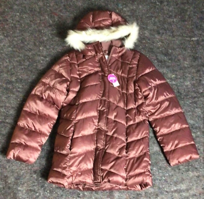 Children’s Place Niñas Rosa Oscuro Granate Abombado Chaqueta Abrigo Capucha Talla XL-14 Foto 1 de 4