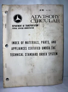 Advisory Circular Index If Materials, Parts, And Appliances 1974 Book Manual - Picture 1 of 2