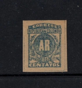 Colombia 1904 5c Blue Acknowledgment of Receipt Pelure Paper Imperf MLH Sc H12 - Picture 1 of 2