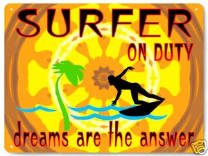 Surfer beach sport METAL SIGN perfect GIFT for mancave wall decor garage art 291 - Picture 1 of 2