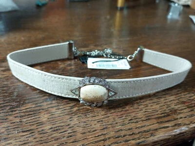 Gargantilla Whbm Casa Blanca Mercado Negro Piedra Semipreciosa Ret. nueva con etiquetas Lino crudo $50 Foto 1 de 4