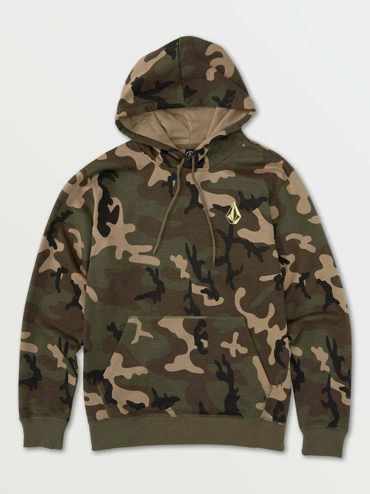 Mens VOLCOM Vamo Pull Over Fleece Hoodie-Camo-Size Medium
