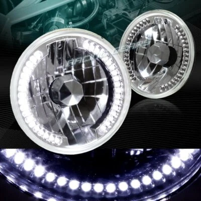 7 «КРУГЛЫЙ H6024 H6014 H6017 ХРОМИРОВАННЫЙ КОРПУС БЕЛЫЙ СВЕТОДИОД КОЛЬЦО ГЕРМЕТИЧНЫЙ ЛУЧ ФАРЫ - Изображение 1 из 4