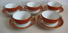 5 sets Richard Gnori POMPEI red porcelain flat cream soup bowl & saucer