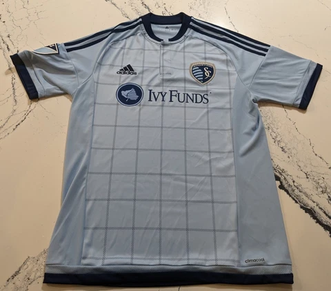 Adidas Climacool Sporting Kansas City Soccer Jersey Men's Medium 2015 Primary Cover
