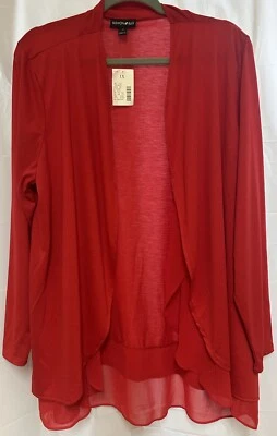 CHAQUETA DRAPEADA ROJA INSECTO DE MODA 1X material ligero nueva con etiquetas Foto 1 de 4