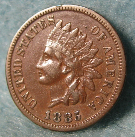 1885 Indian Head Penny Small Cent United States Coin #351 Cover