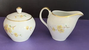 W160 Johann Haviland Sugar & Creamer Set Yellow Flowers Brown Branches - Picture 1 of 13