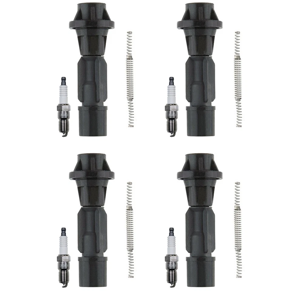 Denso 4 Iridium Long-Life Spark Plugs 4 Coil Boots Kit for Mazda 6 2014 L4 2.5L - Image 1 of 1