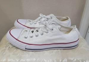 CONVERSE Shoes All Star Classic Chuck Taylor Low Top White Sneakers Sz 6 M 8 W - Picture 1 of 7