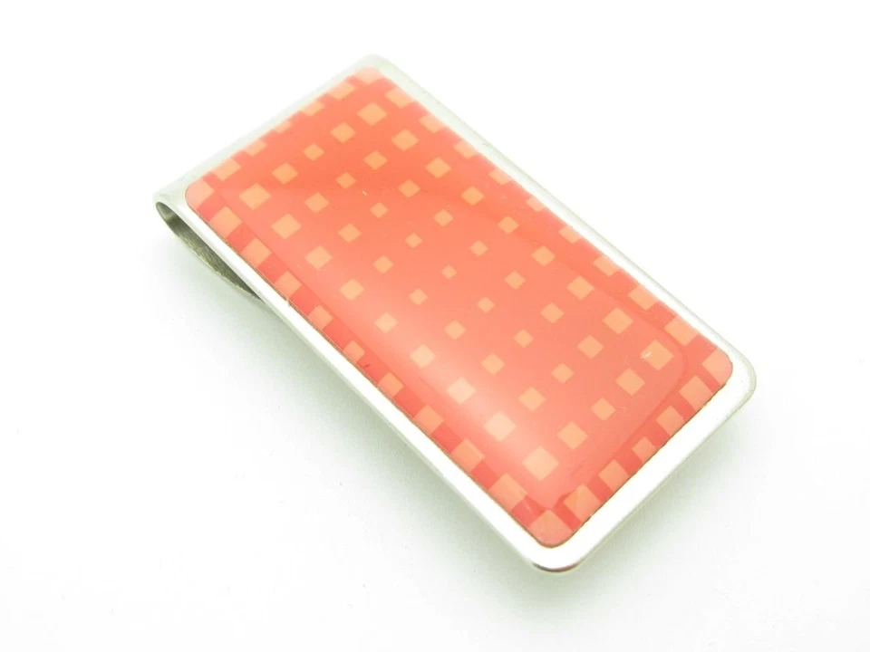 Unique Stainless Steel Money Clip Print Design Bridal Grooms Men Gift - Image 1 of 1