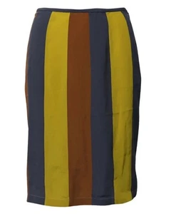 Prada Multicoloured Striped Skirt In Silk Size IT38 New - Picture 1 of 5