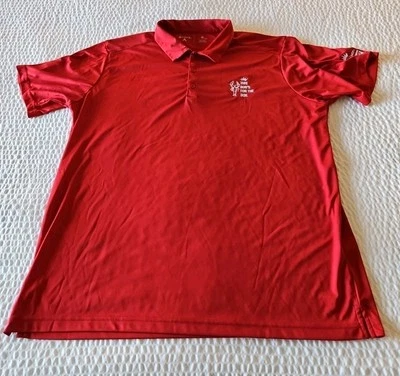 Polo Para Hombre "Budweiser" Rojo Antigua SS Talla XL Poli Performance Cerveza Foto 1 de 4