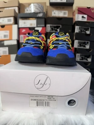 Tênis Javi Toddler Dominance tamanho 7c novo na caixa azul royal/vermelho e amarelo - Imagem 1 de 4