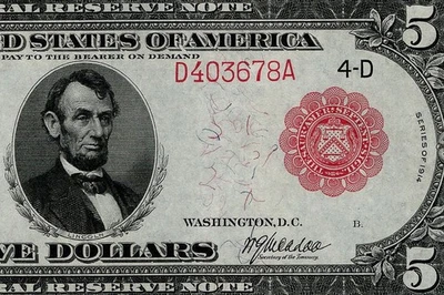 Billete de 5 dólares de la Reserva Federal del Distrito de Cleveland 1914 graduación profesional 64 muy a elección nuevo Foto 1 de 4