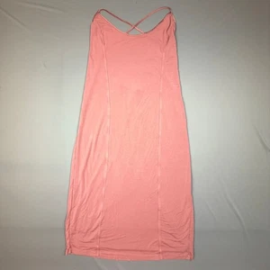 Victoria’s Secret Slip Dress Women XL Pink Strappy Back Lace Up Modal Blend Maxi - Picture 1 of 8