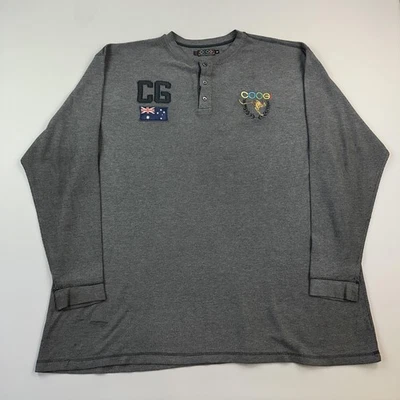 Vintage Coogi Shirt Mens 6XL Long Sleeve Waffle Knit Thermal Henley Hip Hop Y2K - Image 1 of 4