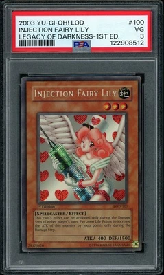 2003 Yu-Gi-Oh! 1st Edition Injection Fairy Lily LOD-100 Secret Rare PSA 3 - Image 1 of 2