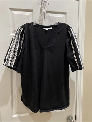 Blusa Top Pullover Manga Corta Chicos Para Mujer Bonita Negra Blanca Talla 3 Cuello en V Foto 1 de 3