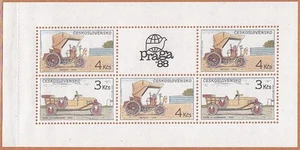 CZECHOSLOVAKIA 1988 SC#2695a. Bklt., Classic Automobiles. - Imagen 1 de 4