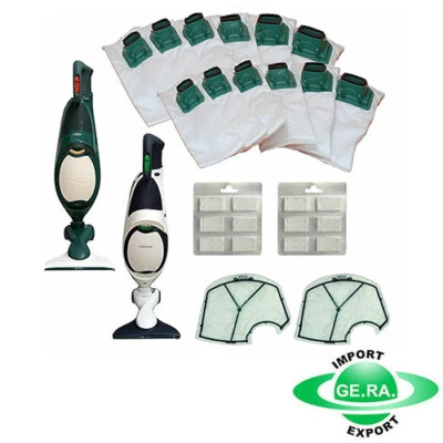SACCHETTI FOLLETTO VK 140 VK 150 12PZ +12 PROFUMI +2 FILTRO MOTORE SACCHI FILTRI