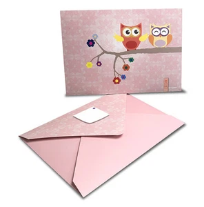 Sammelmappe Eulenpaar, 3er-Set, DIN A4, Klettverschluss I rosa, Kinder, Schule - Bild 1 von 2