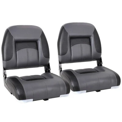 NORTHCAPTAIN Charcoal/Black Low Back Folding Boat Seat, 2 Seats - Image 1 of 4