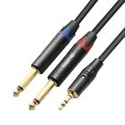 1/8 to 1/4 Stereo Cable, 1/8 Inch TRS Stereo to Dual 1/4 inch TS Mono Y-Split...