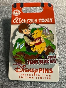 Disney Celebrate Today 2024 TEDDY BEAR DAY PIN CHRISTOPHER ROBIN POOH LE3000 - Picture 1 of 1