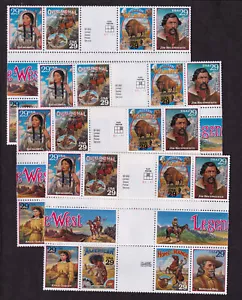 1994 Legends of the West Sc 2869 MNH cross gutter blocks, lot of 4 - Picture 1 of 1