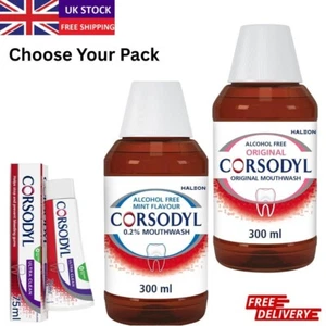 Corsodyl Mouthwash Gum Disease, Alcohol Free, Bleeding Gums, Antibacterial 300ml - Picture 1 of 46
