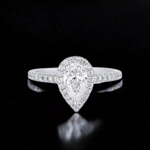 Lab Grown 1,60 ct Birnenschliff Diamant Verlobungsring IGI 14K Weißgold - Bild 1 von 12