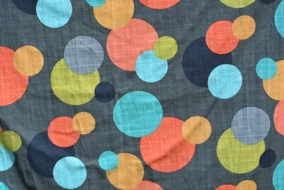 2.25 yards Michael Miller in the round Circles fabric gray background - Image 1 of 2
