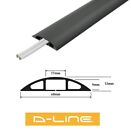 D-Line Floor Cable Cover Protector 60Mm X 12Mm Black Light Duty Office Pvc Flexi