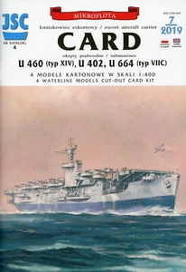 Portaaviones Escolta USS CARD + Submarinos # Modelo de Tarjeta # Escala 1/400 # JSC4 - Imagen 1 de 10