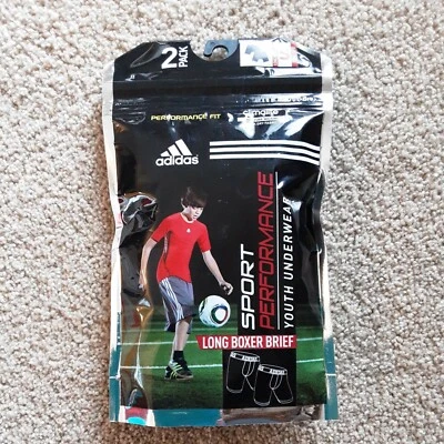 Adidas NEW Youth Sport Performance Climalite Long Boxer Brief Underwear 2-Pk Sm - Image 1 of 3