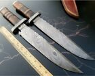 Lot of 2Pc Custom Made Damascus Steel  Viking Style Bowie with wood Box Bestgift