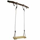 Pine Wood Tree Swing with Durable Adjustable Ropes and Wooden Seat