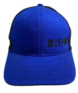 Eaton Blue Cotton & Black Mesh Trucker Hat W Snapback - One Size - Picture 1 of 5