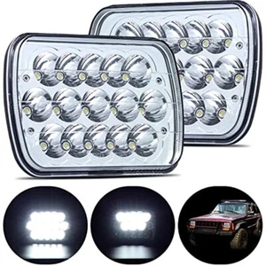 Pair 7x6 5x7 LED Headlights High Lo Beam for Chevy S10 Blazer El Camino Corvette - Picture 1 of 7