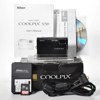 Nikon Coolpix S50 Digital Camera 7.2MP 3x Optical Zoom with VR 32GB SD Card - Image 1 of 4