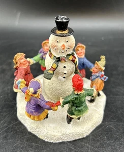Holiday Time Village Children Dancing Around Snowman Figurine - Picture 1 of 5