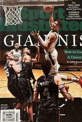 Giannis Antetokounmpo Milwaukee Bucks Autograph Signed Sports Illustrated! Psa - Image 1 of 2